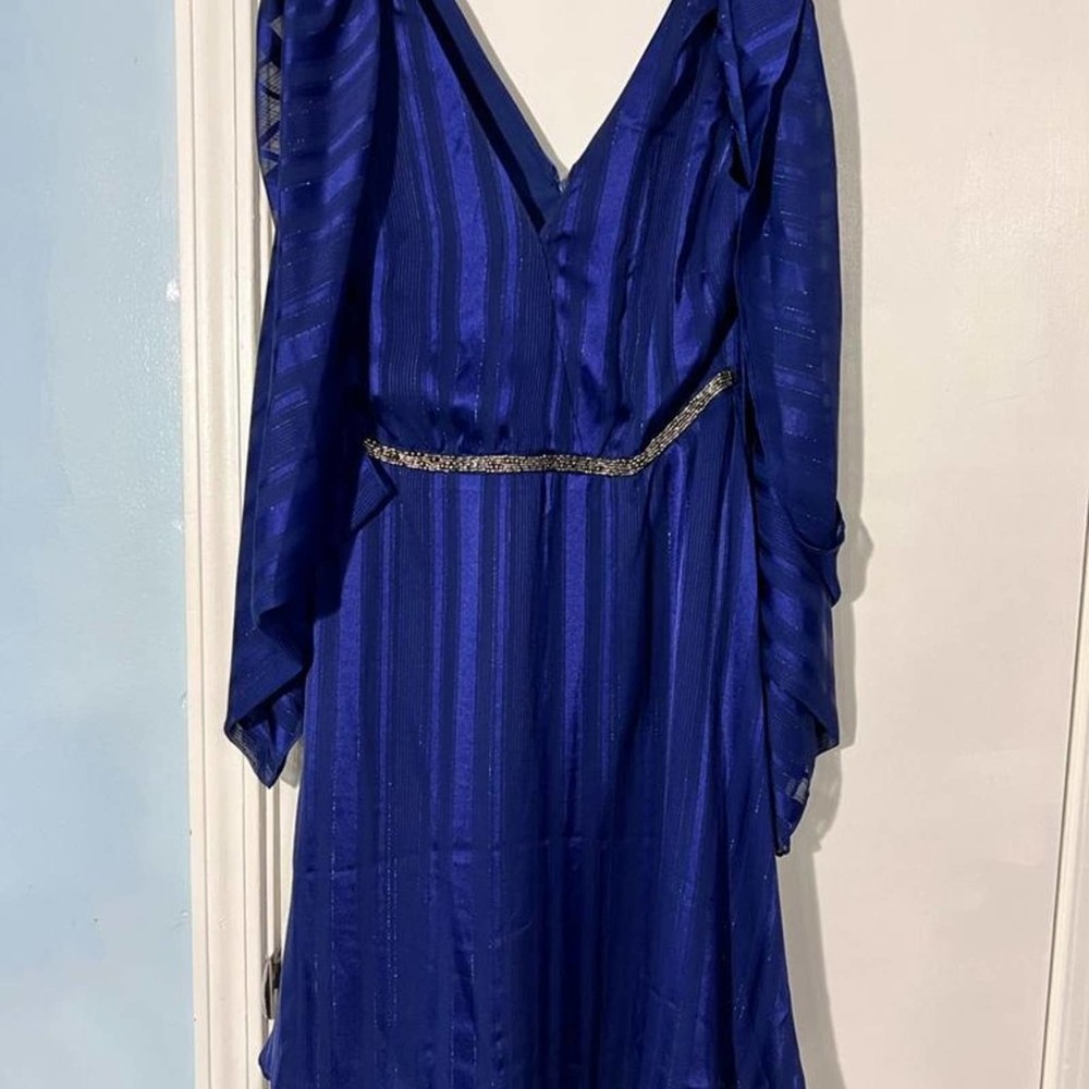 HALSTON Navy Blue Women Dress Size 6 New With Tag